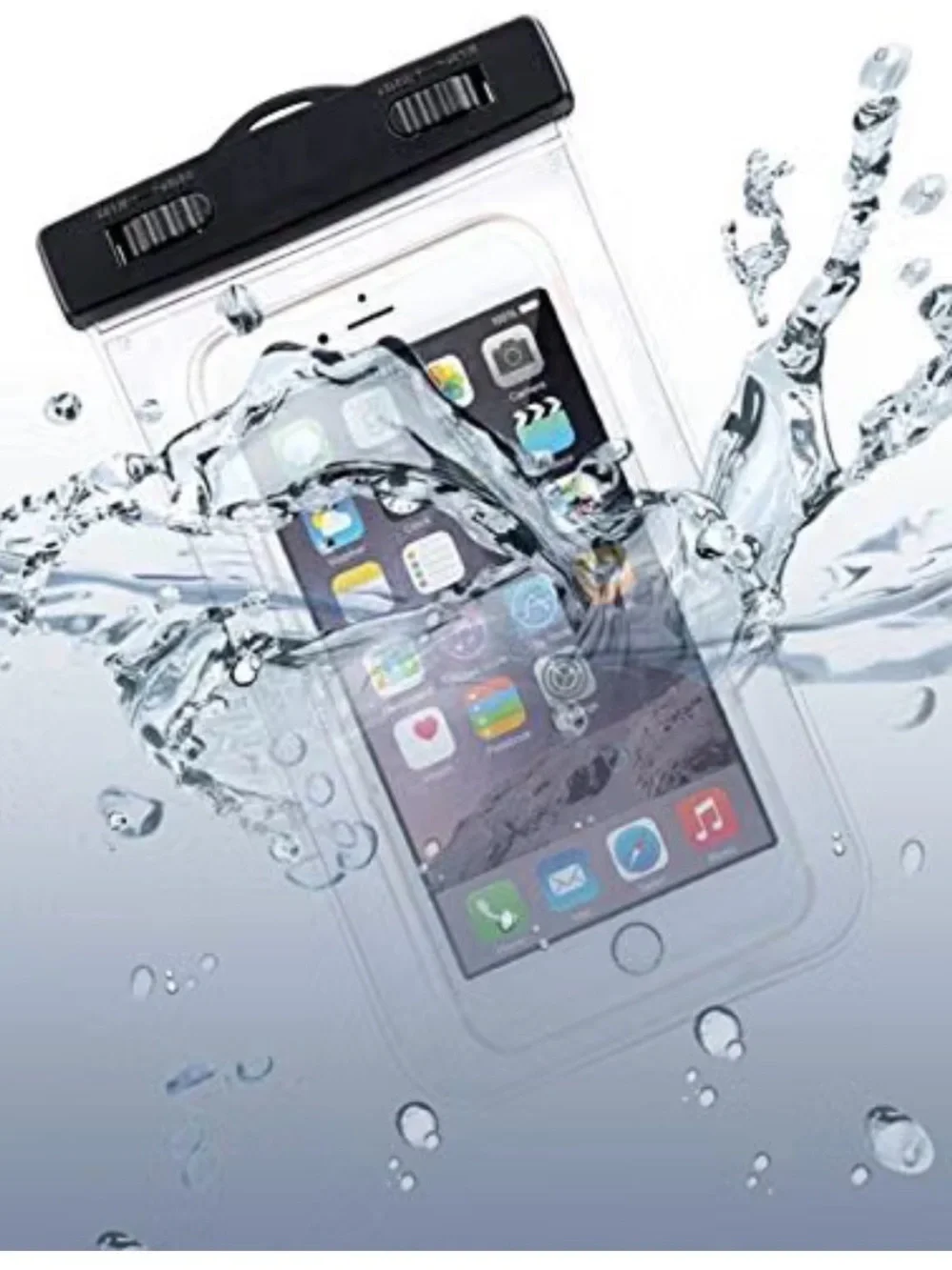 Clear Waterproof Phone Pouch with Black Lock